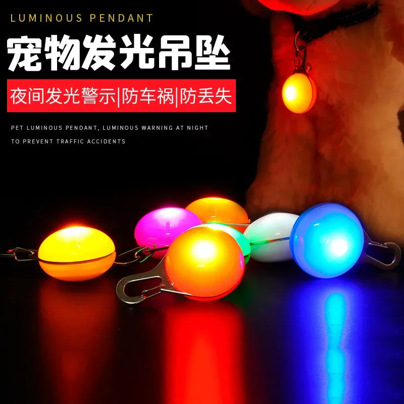 아지1PC LED Luminous Dog Cat Collar Glowing Pendant Flash Lights Pet Leads Bright Necklace Luminous Collar Night Safety Decoration