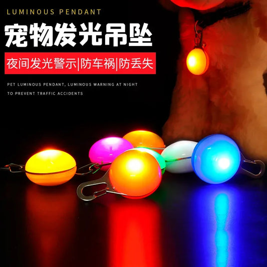 아지1PC LED Luminous Dog Cat Collar Glowing Pendant Flash Lights Pet Leads Bright Necklace Luminous Collar Night Safety Decoration